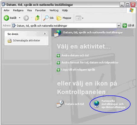 bild 3, Klicka p&aring; nationella inst&auml;llningar och spr&aring;kinst&auml;llningar.